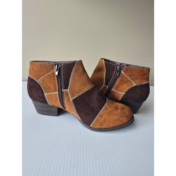 Hot Tomato Booties Suede Patchwork Sz 8M - Picture 3 of 6